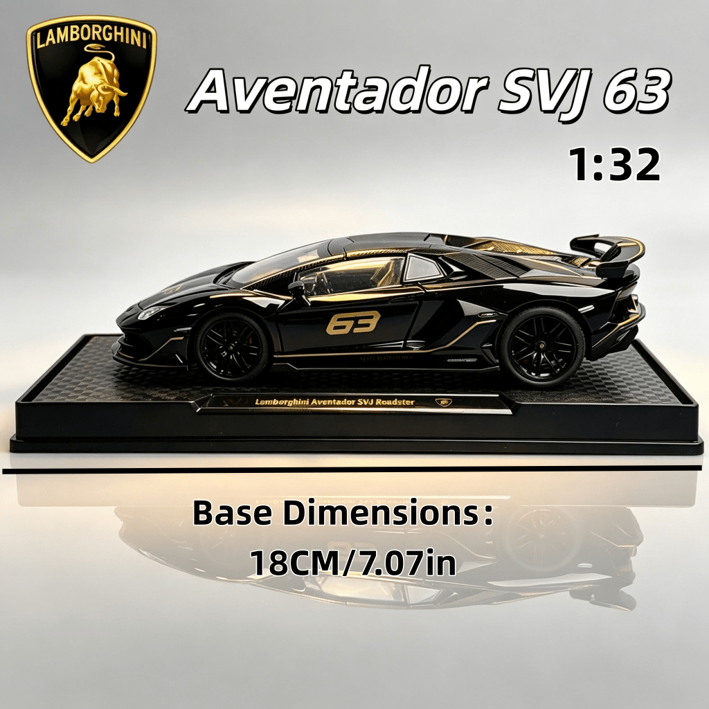 TEMU 1:32 Aventador Svj 63 Officially Licensed Alloy Car Model, Alloy Model, With Collectible Base, Car Collectible, Display Piece, Holiday Gift,