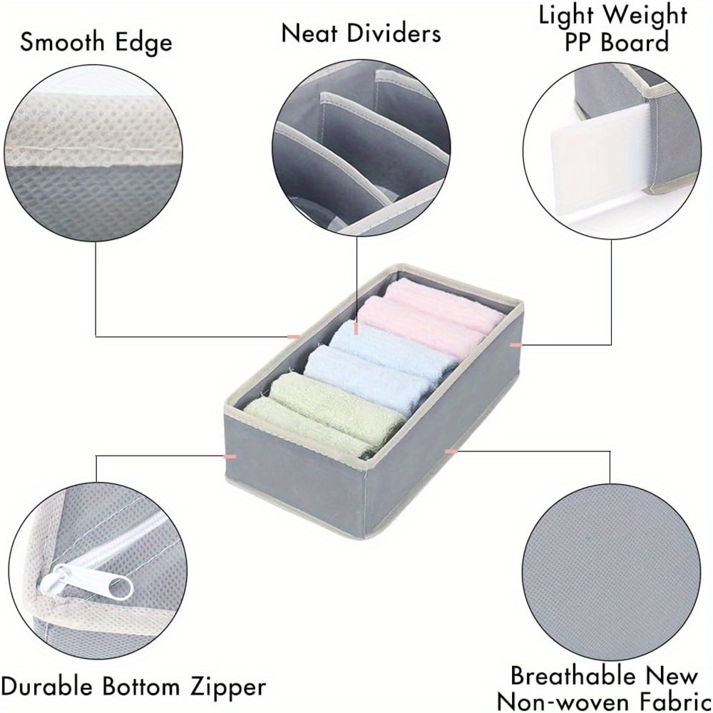 1pc 6 7 8 24 grids fabric sock compartment box divided storage easy to access without cover foldable storage underwear storage   storage box fabric storage box clothing compartment storage box suitable for underwear underwear sock stor details 7