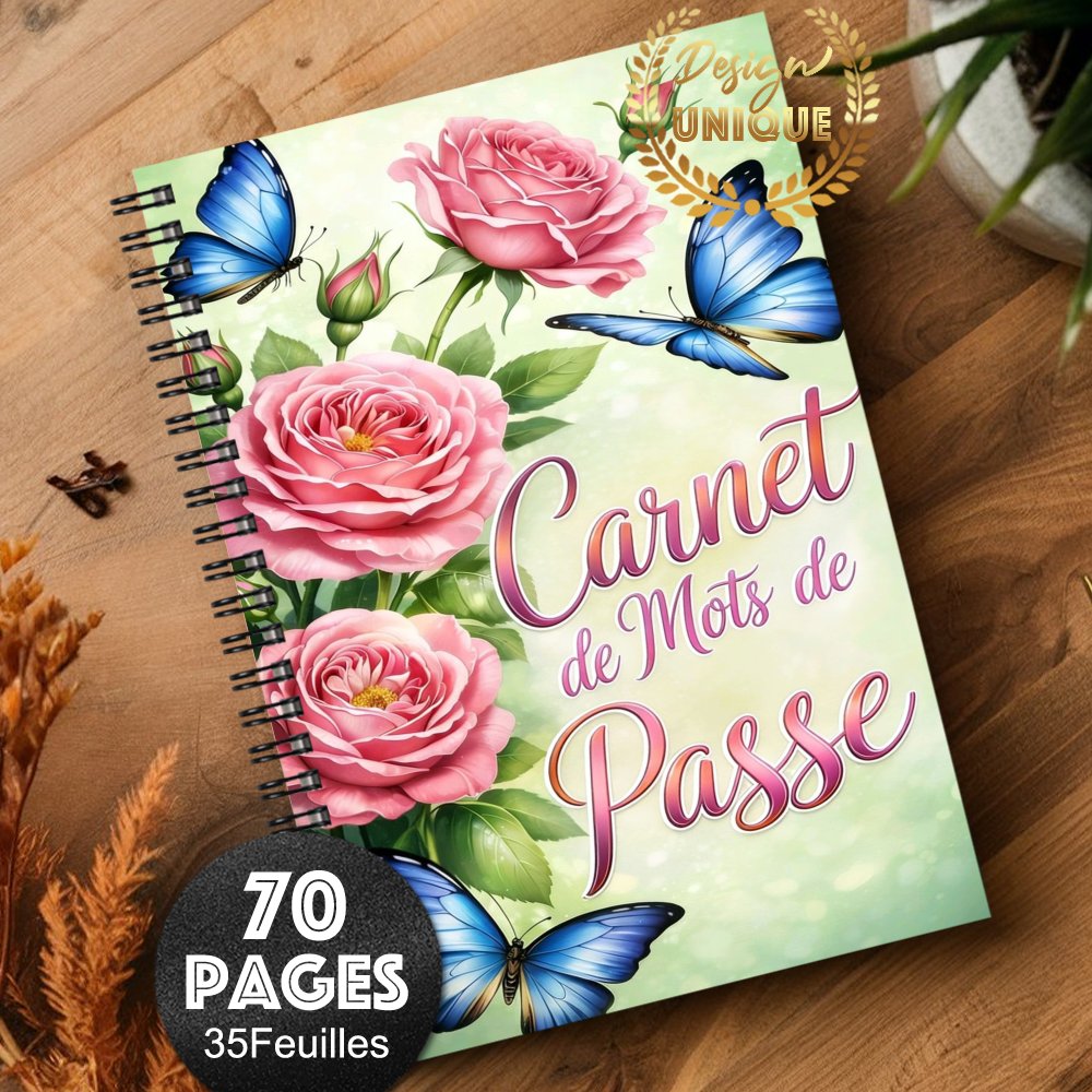 TEMU Journal d'une seule de passe pour en ligne et informatique, Organisateur de de passe ou de travail avec un design rose et , pour enregistrer les