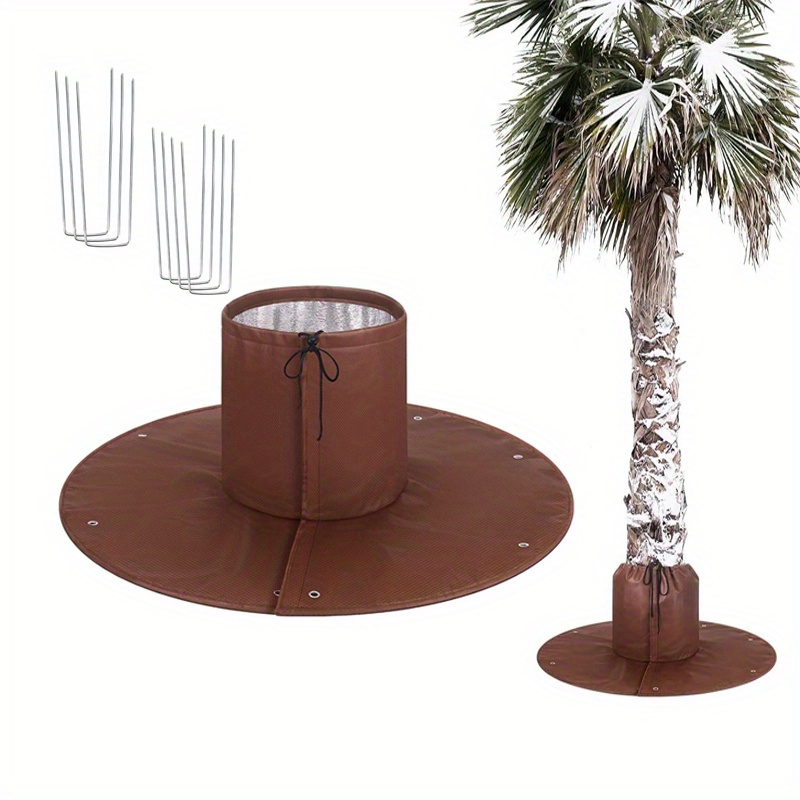 Image of Palm Tree Root Protector, 3-layer Tree Root Protector, Winter Tree Root Frost Protector, Suitable For Outdoor Cold Weather Protection - With Ground Nails