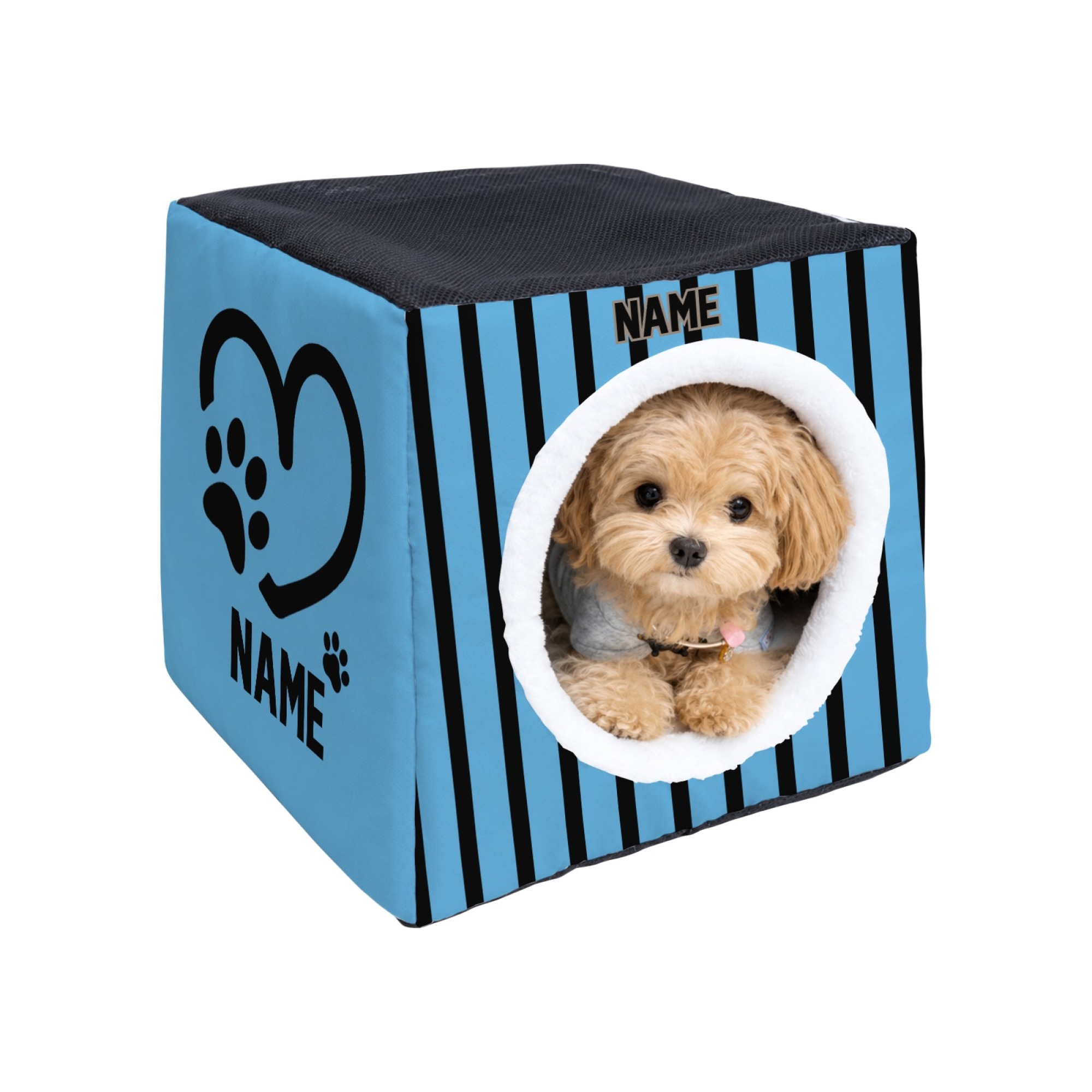 customizable custom dog bed cat house with   and warm pet sleeping space small dog house and cat house autumn   closed design pet gift pet lovers pet supplies heart shaped paw print pattern Product details 7