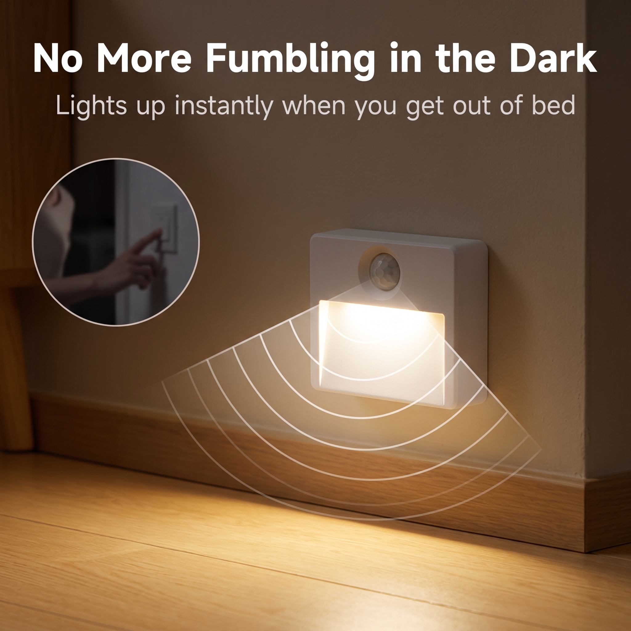 Smart Motion-Sensing Night Light with Dimmable Cabinet Light