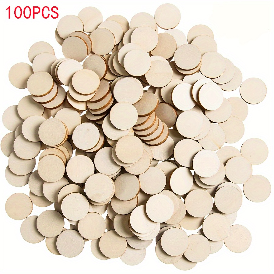 Image of 100pcs Wooden Craft Tags For Diy Painting, Home Decor, Party & Wedding Hanging Ornaments, Birthday & Holiday Gifts - Light , , Easy To Cut, Versatile For