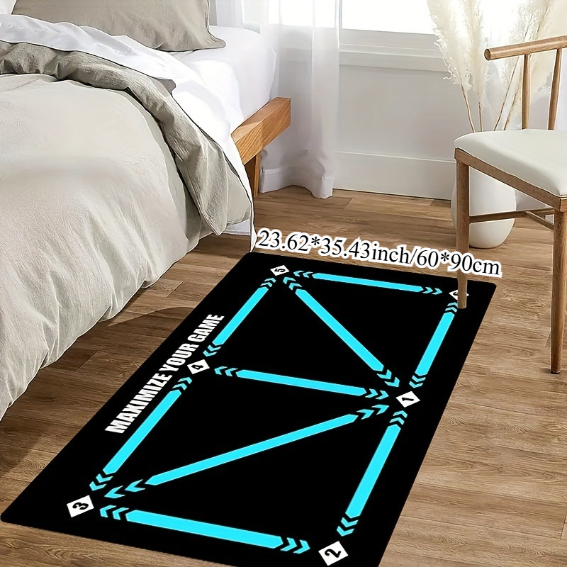 TEMU Christmas Football Themed Indoor Rectangular Rug - Machine Washable, Suitable For Entryway, Laundry Room, Game Room, Bathroom, And Dining Room