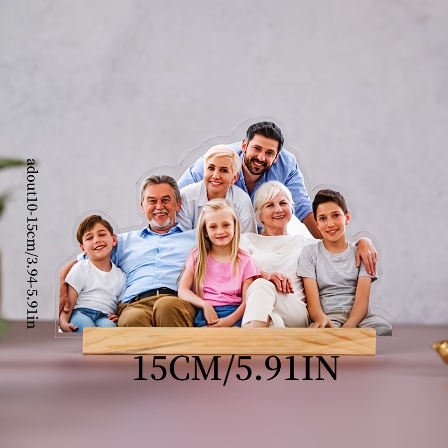 TEMU 2D Flat - [2D Flat] . personalisierte Acryl-Foto-Statue mit individuellem Gesicht und Haaren, realistische Miniatur "Ich"-Statue, geeignet für