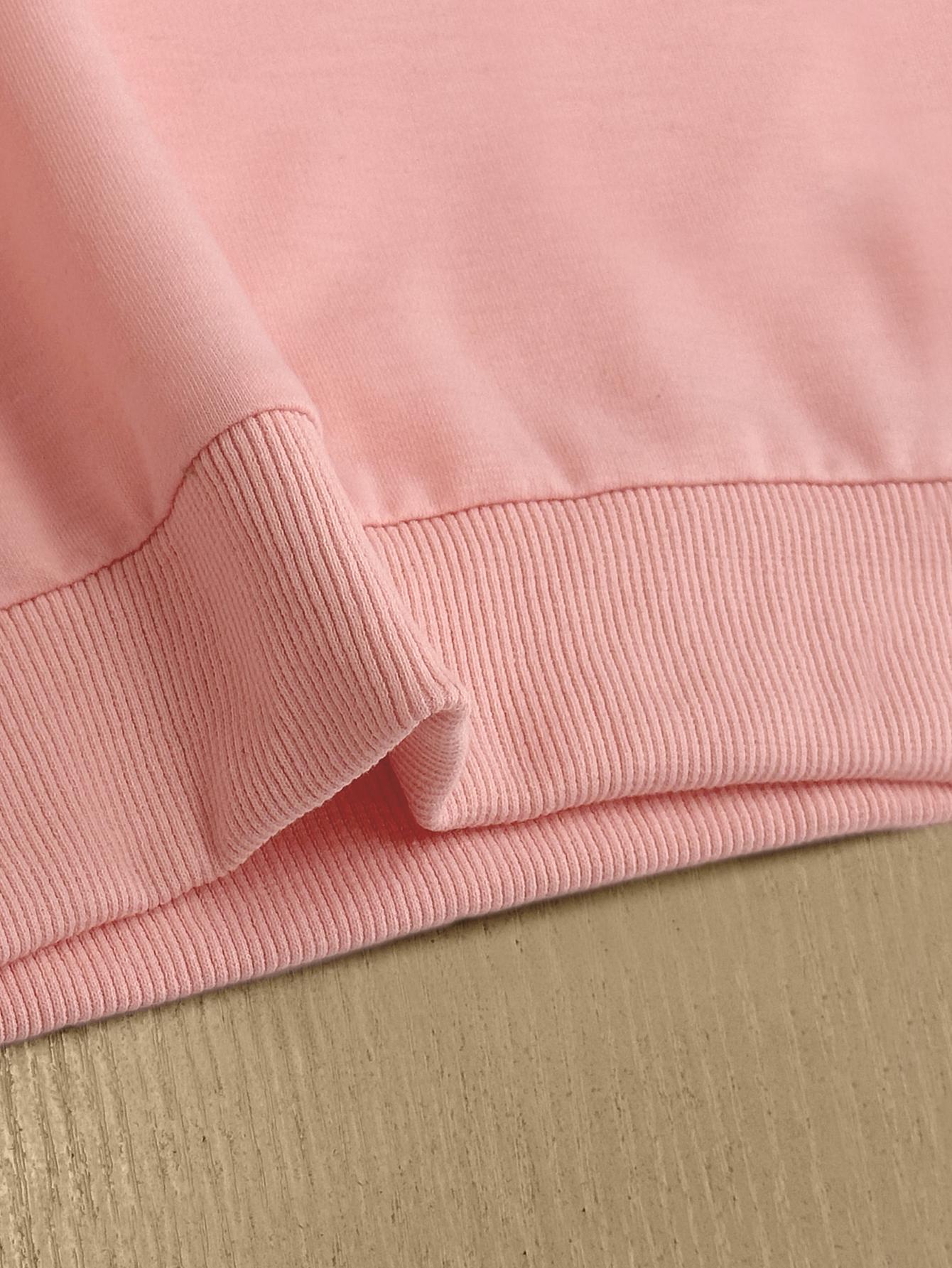 5-delig, Schattige Minnie en Daisy Cartoon Print, Modieuze Casual Lange Mouwen Crewneck Trui voor Meisjes, Trendy Veelzijdige Herfst/Winter Top, Herfst Winter Kleding,Cartoon Print Ontwerp,Comfortabel Materiaal,Gedrukte Crewneck Trui,Disney Karakter Shirt