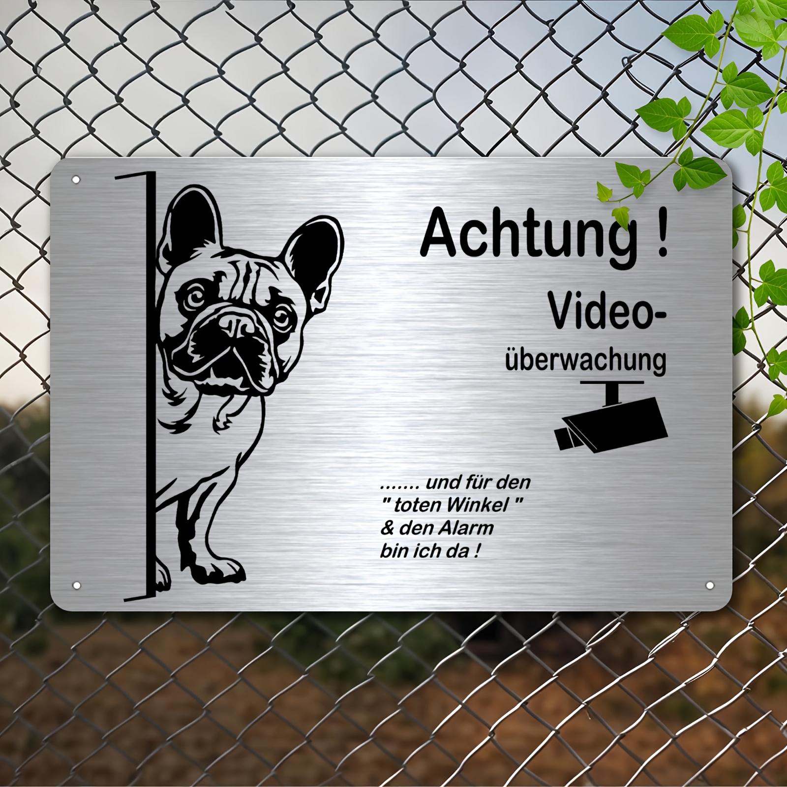 E-shop 2D-Flach, [JIT] Dekoratives Schild & Plakette 2D-Flach, [2D-Flach] . Französische Bulldogge Hund Metall-Wandschild, Guss für