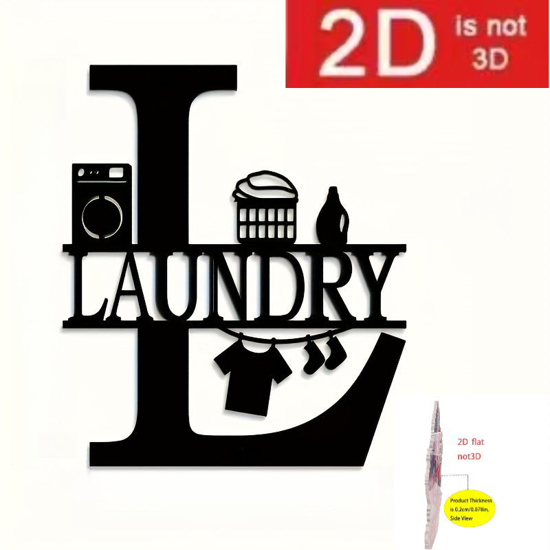 TEMU 2d Flat, 2d Acrylic Laundry Room Wall Sculpture, Graphic Space-themed Artwork, Modern Thanksgiving Home Decor, Hanging Laundry Letter Sign,