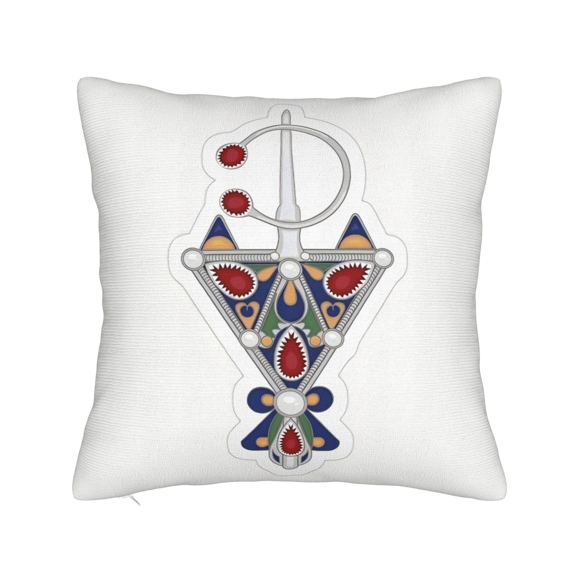 TEMU Taie d'oreiller Kabyle, Motif Floral , Style Nordique Ins, Décoration de Salon et Chambre à Coucher, Universelle pour Toutes