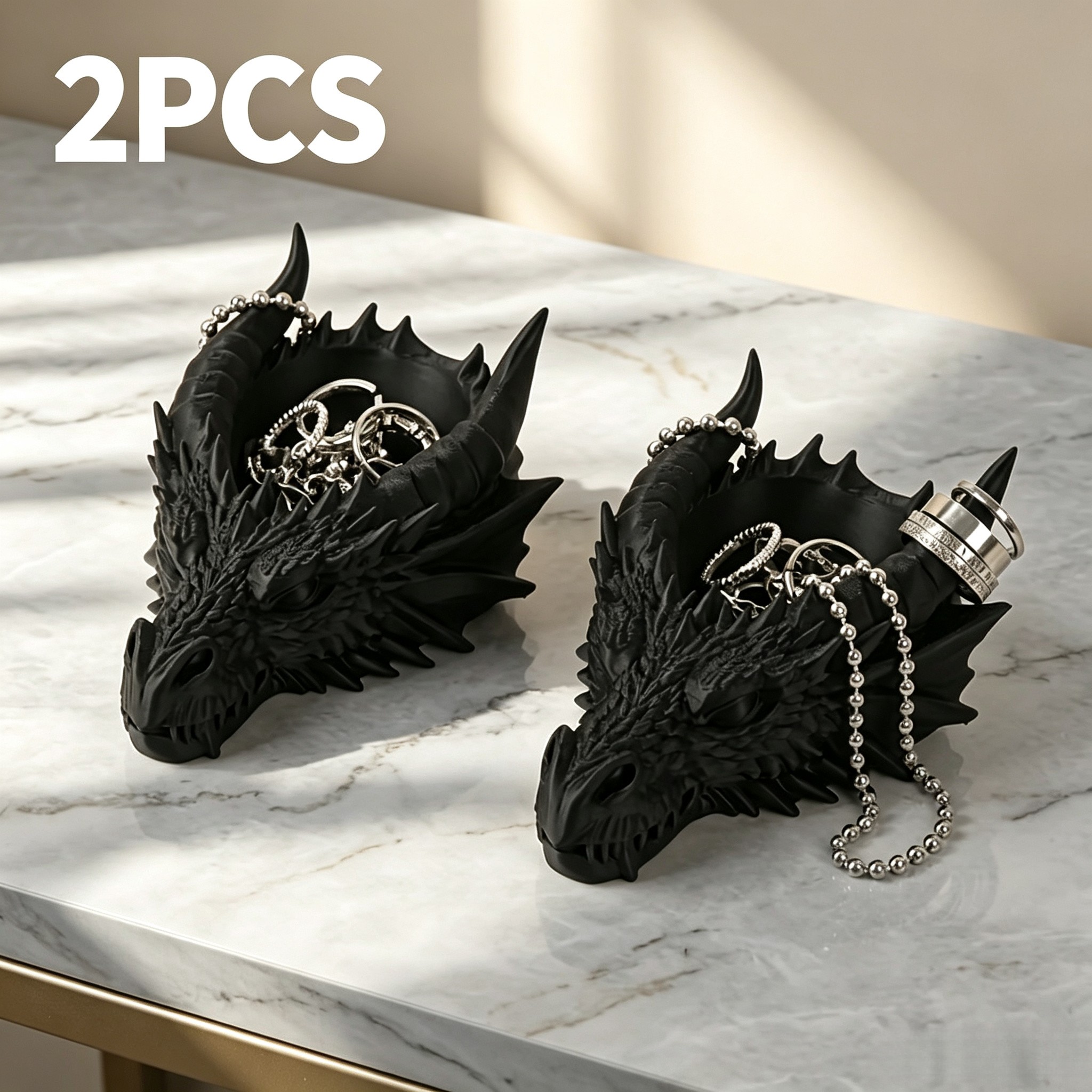 TEMU 2pcs Gothic Faucet Jewelry Box, Thickened Material Multifunctional Storage Box, Can Store Small Jewelry Items Such As Rings, Exquisite Details,