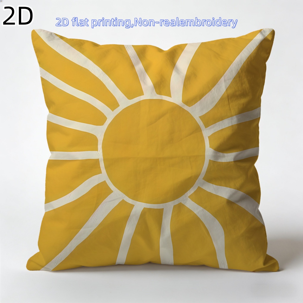 TEMU Fundas de almohada 2D, 1 pieza, estampado geométrico de explosión solar , sin relleno, para sofá, , dormitorio
