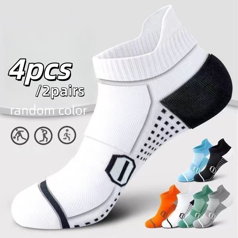 TEMU 4 pezzi (2 pezzo) di calzini sportivi anti-odore da , calze professionali traspiranti e assorbi-sudore in colori casuali, parte a elastiche,