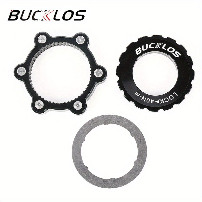 Bucklos Centerlock Lockring Adapter Bicycle Center Lock Disc Rotor Lock Cover Ring Converter Mtb Road Bike Centerlock To 6-hole Adapter With 6 Bolt Black