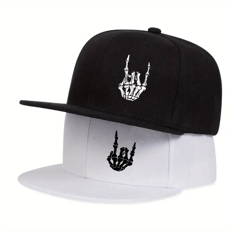TEMU 2pcs Unisex Adjustable Skull Hand Print Urban Multi-functional Casual Baseball Cap, Suitable For Outdoor Activities, Street Trendy Hip-hop Style