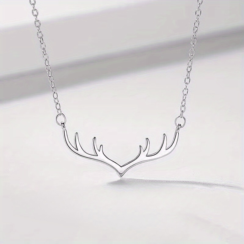 TEMU 1pc, Fashion Necklace, Simple Necklace, Cute Necklace, Antlers Necklace, Deer Pendant, Christmas Gift, Simple Jewelry, Fashion Jewelry, Holiday