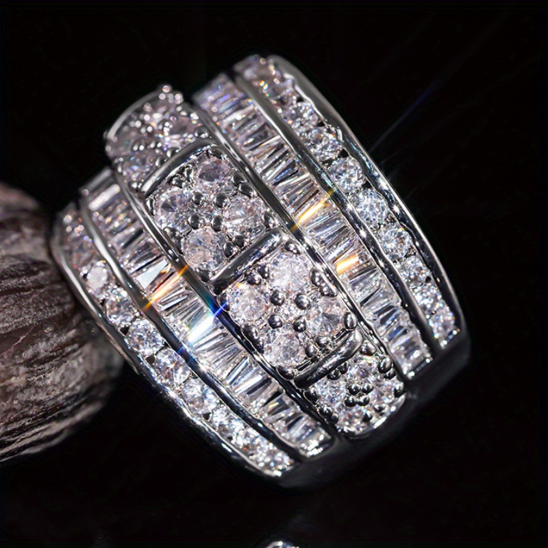 Zirconia Encrusted Engagement Ring for Couples