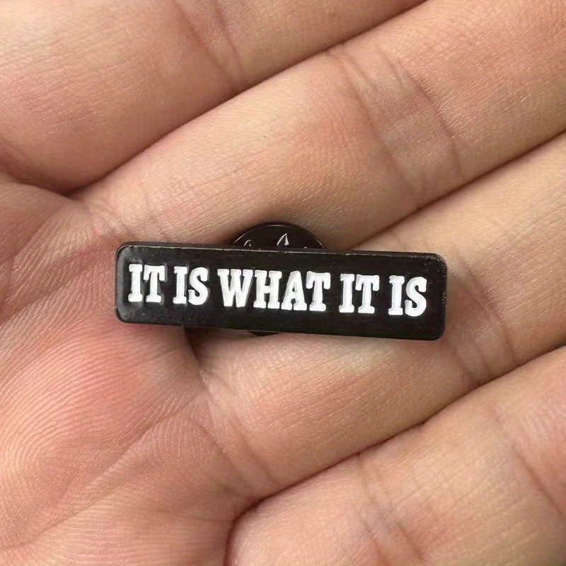 

1pc Enamel Pin Brooch With " What " Quote - Unique No-mosaic Accessory For Backpacks And Hats - Novelty Fashion Badge For Women