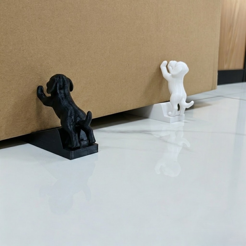 TEMU 2pcs Cute Puppy Door Stops, Multi-angle Adjustable, Non-slip Slope Stable , Durable Plastic Material, Door Bottom Safety Anti-collision Rod,