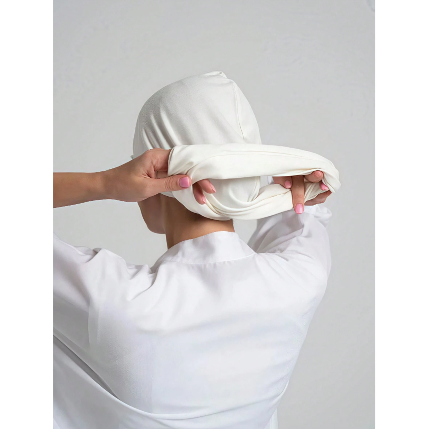 muslim womens solid color turban hat breathable comfortable suitable for indoor wear and outdoor lining matching wear