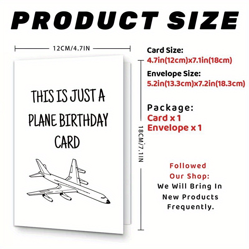 TEMU 1 Humorous Birthday Invitation Card Featuring An Aircraft Design, A Unique Gift Idea For Family, , Or Anyone Of Any Age, Party Decorations And