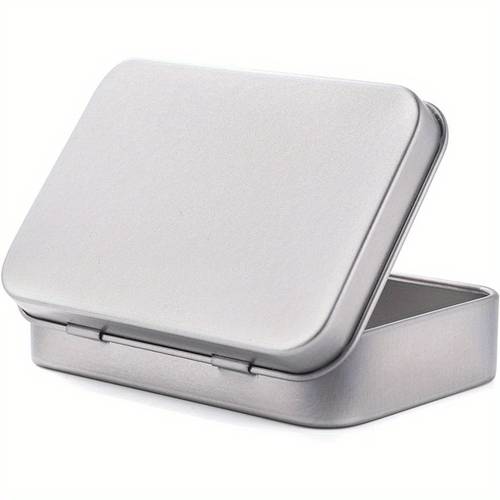 10pcs small metal box with lid hinged tin box container with lid silvery storage tin for home storage organizer