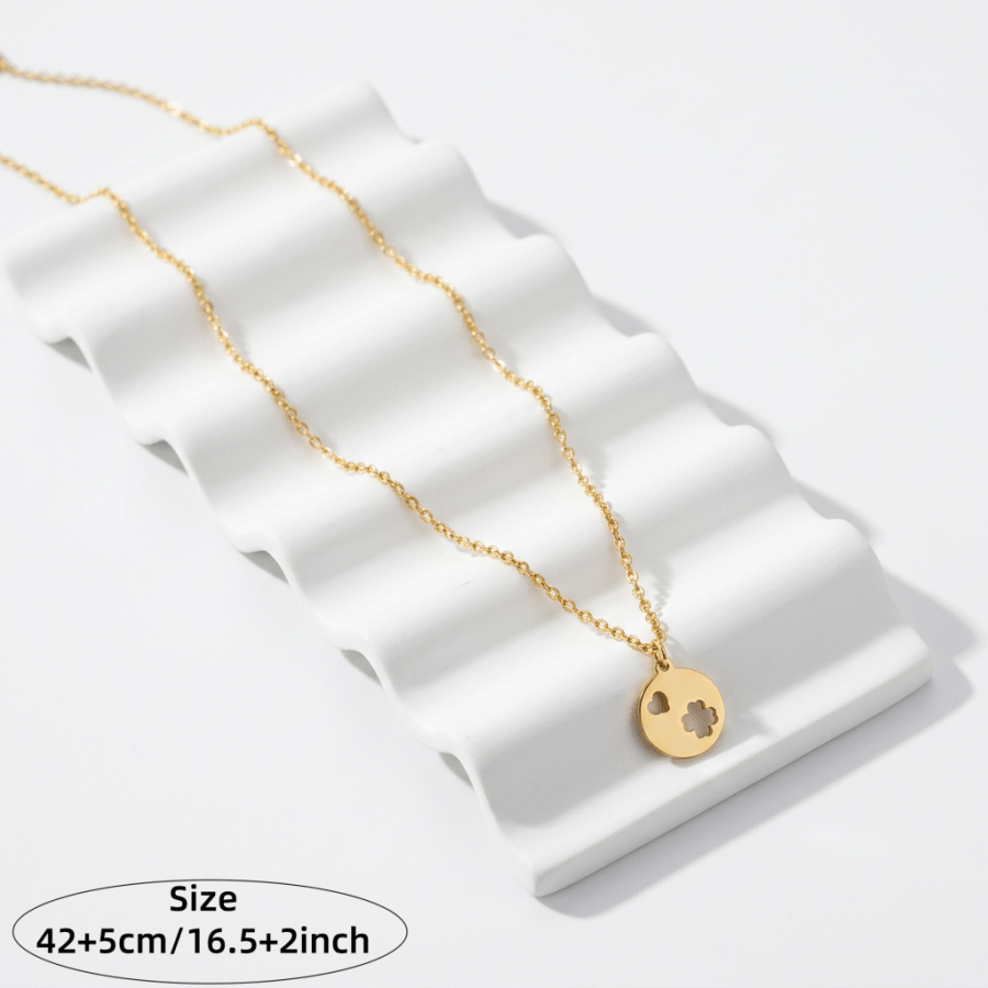 Women's Golden Stainless Steel Wave Clavicle Chain Necklace