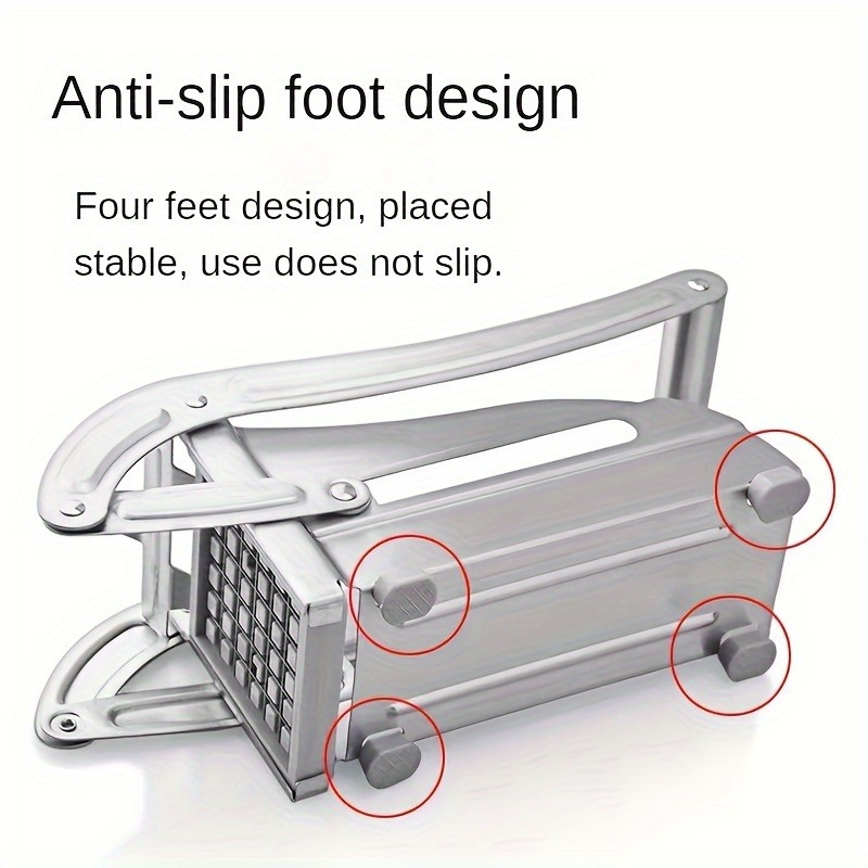 1pc   stainless steel fruit vegetable cutter french fry slicer potato chopper onion dicer with anti slip   food grade kitchen gadget set for   details 3