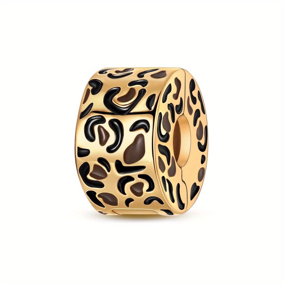 Image of 1pc Silver-plated Easy Vintage Print Clip Bead Charm Fit Original Bracelet Necklace Beads For Jewelry Making Women Girl Daily Jewellery Additions