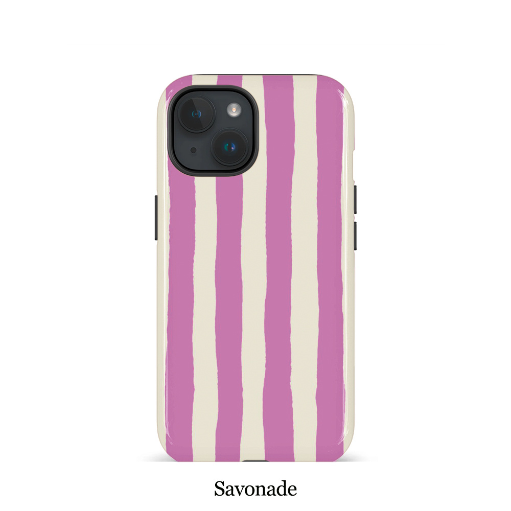 TEMU Phone Case - Fashionable Rose Red Striped Phone Case Suitable For Iphone17 16pm 15pm 13 13mini 12 11 Xsmax 7 Se2 Glossy Case