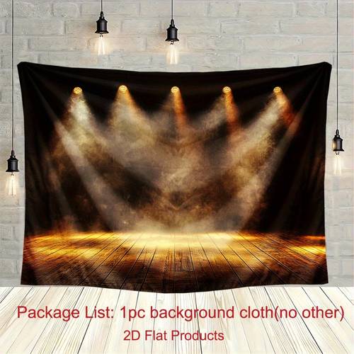 item picture 2d flat 1pc stage lighting effects banner with dramatic spotlight uv printed theater backdrop for weddings parties photo shoots black gray red green easy to hang spotlight beam projector 2d flat