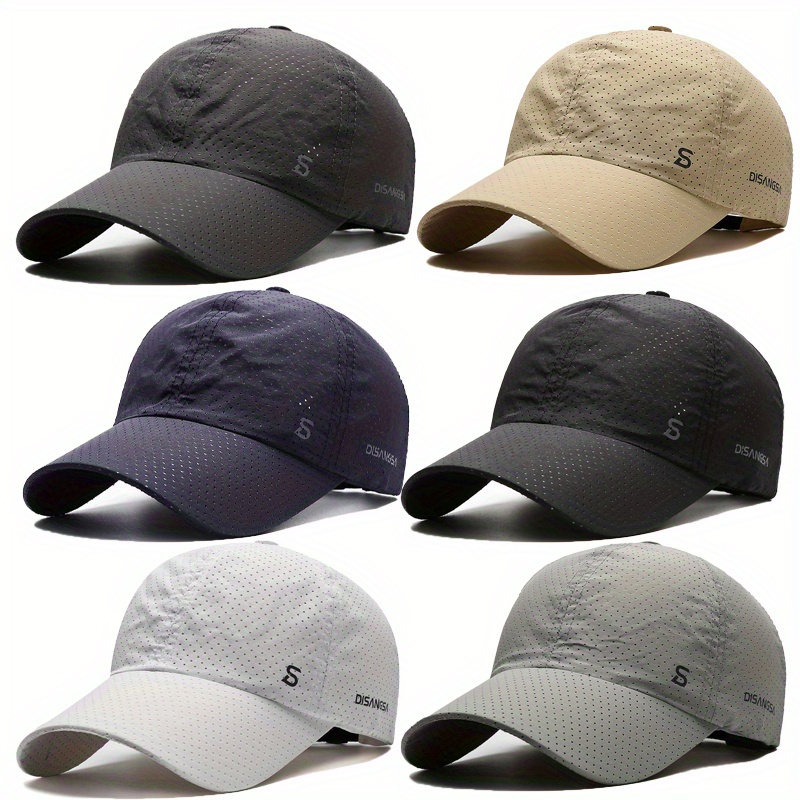 6pcs mens and womens summer running caps lightweight quick dry breathable duckbill outdoor sun hats for fishing and baseball