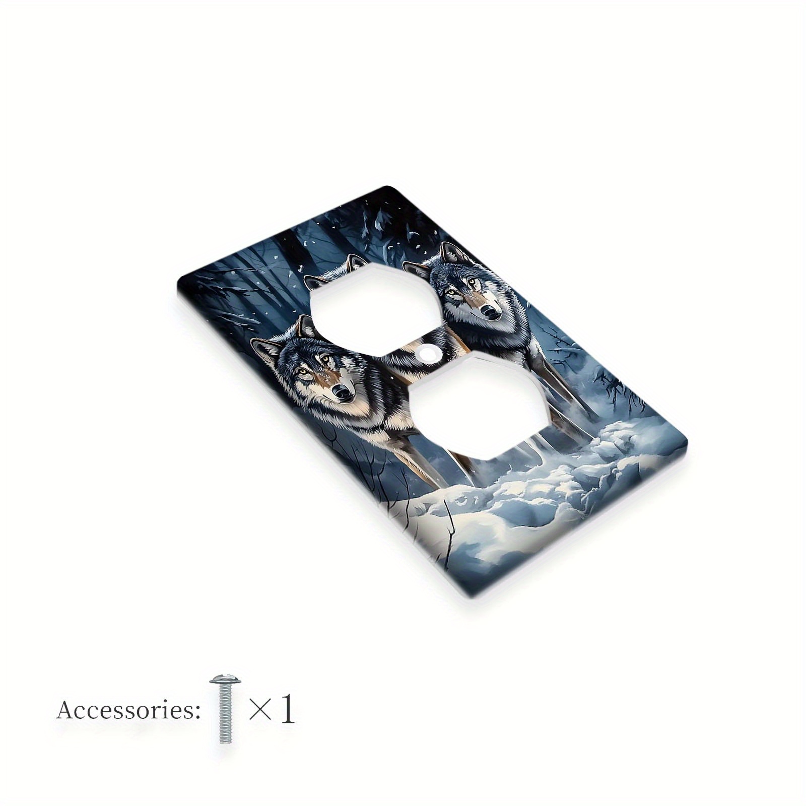 TEMU 1 pièce Couverture d'interrupteur Design Loup 1Gang/2Gang Plaque d'interrupteur Décorative Plaque Murale Art Moderne d'Agate Dorées Aquarelle