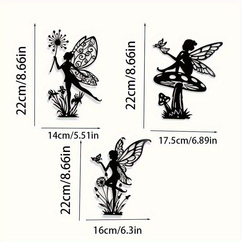 TEMU 2d Flat 3pcs Acrylic Wall Decoration - Multi-functional Home Garden Decor, Suitable For Living Room, Bedroom, Or Patio