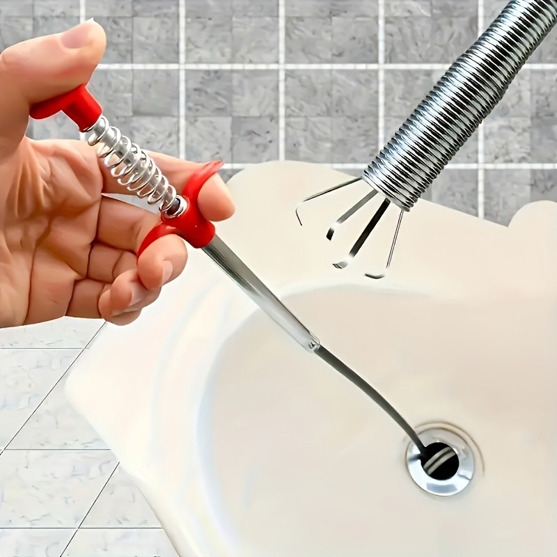 1pc drain snake toilet unclogger household toilet drain claw tool with 4 claws pipe snake flexible handheld drain grabber   grabber for picking up trash sink drain clog remover for home sinks drains toilets and restaurant hotel sinks