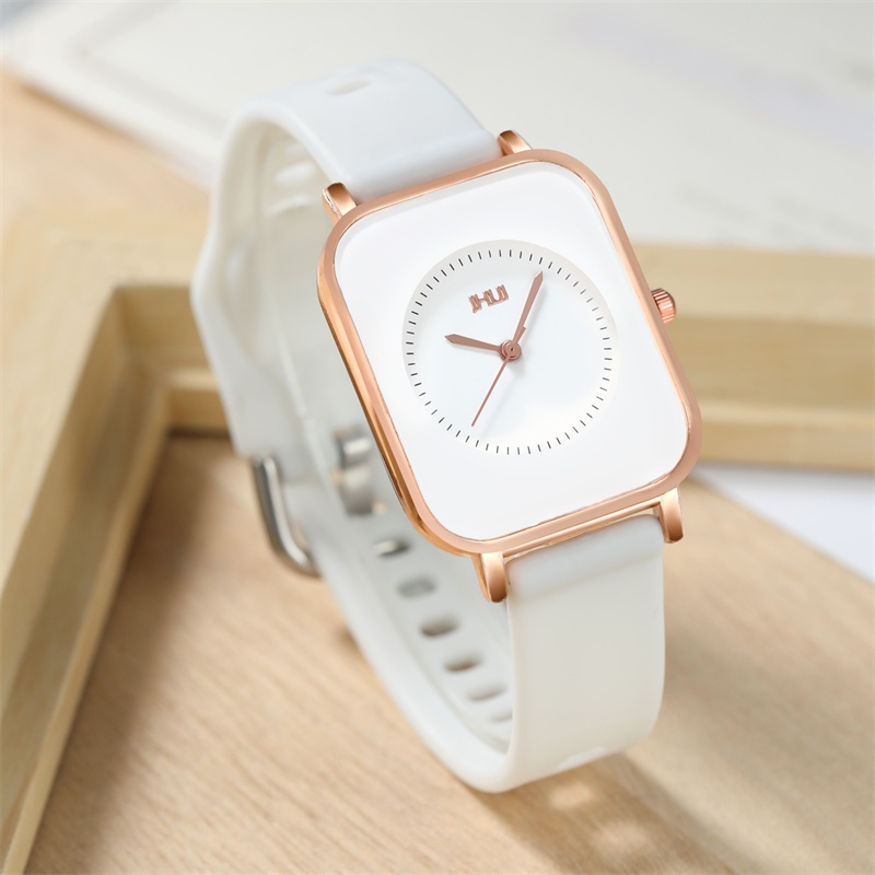 Ladies' Stylish Casual Business Quartz Watch, Featuring a Simulated Dial, Silicone Strap, Alloy Case, And Button Battery (Excluding Watch Box)