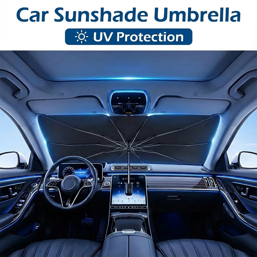 TEMU 2026 Parasol para Parabrisas de Tesla Cybertruck, Cubierta de Protección Solar para Interior de Automóvil, Recubrimiento de Bloqueo UV en Plata