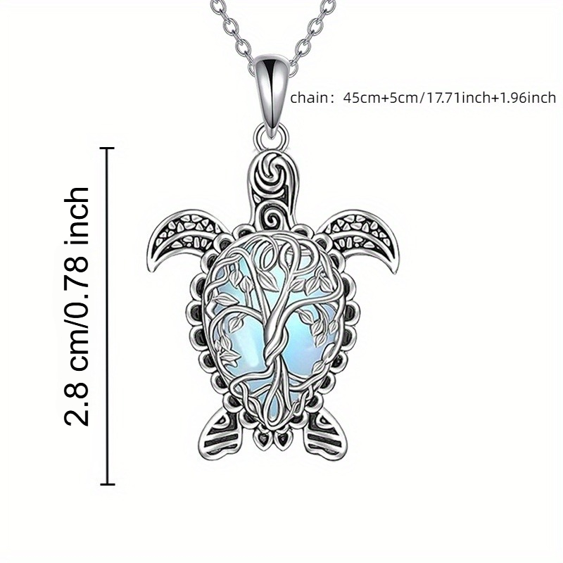 Unique Ocean Turtle Tree Necklace, Boho Statement Jewelry