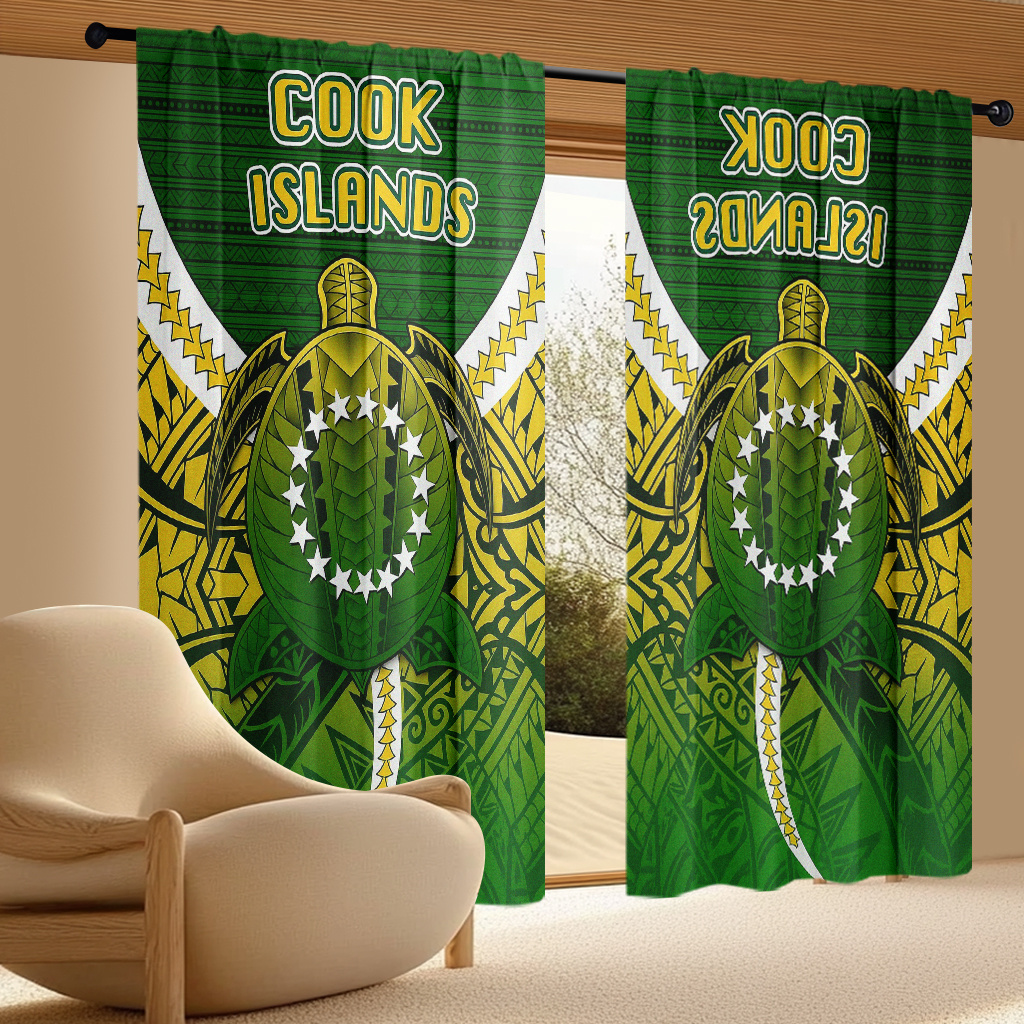 TEMU 2d Flat, 2d Printing 2pcs Cook Islands Flag Pattern Curtains,, Machine Washable Polyester Blackout Curtains For Bedroom, Living Room,