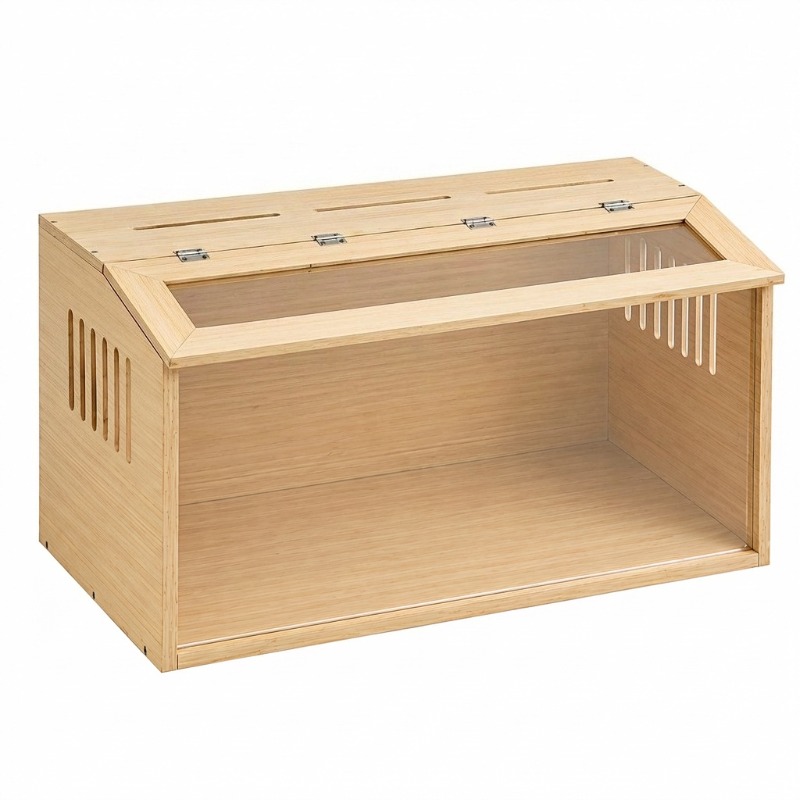 Wooden Transparent Hamster Cage Multi-Level Space