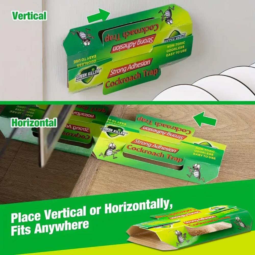 22pcs Green Cockroach House - Physical Pest Control Box, Insect Catcher, Cockroach Trap, Pest Catcher Paper Box, Easy to Use and Clean, Ideal for Pest Control in Apartments, Hotels, Restaurants, and Dormitories, Essential for Indoor Pest Prevention