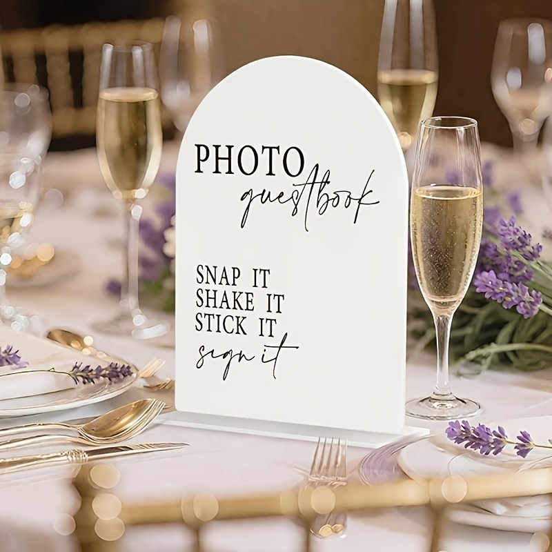 TEMU 2d Flat - [2d Flat] A Single Piece Of Flat 2d Sign For A Guest Table, Featuring Modern Calligraphy, Made From Transparent Acrylic, Designed For