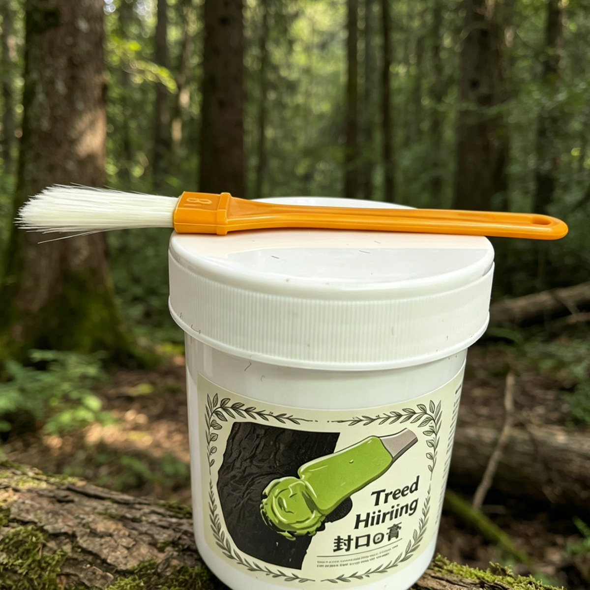 2pcs Set(sealing+ Brush), Tree Cut Sealing Patch, Plant Cut Care, Fruit Tree Crack Prevention, Grafting Sealer, Moisturizing, Gardening Seedling, Tree Maintenance& Watering