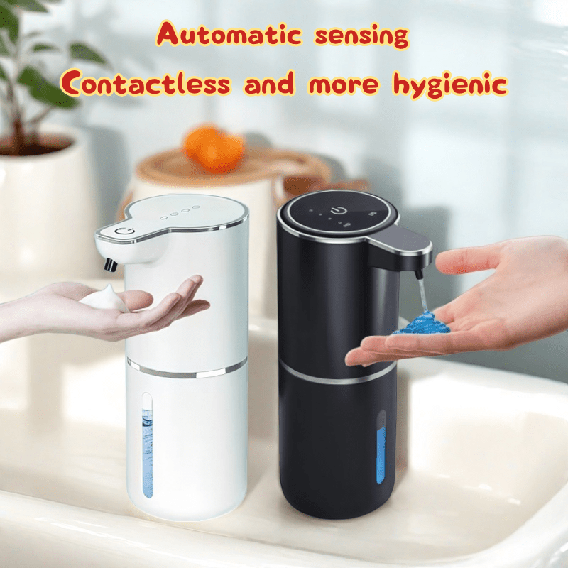 Distributeur De Savon Automatique Rechargeable USB 500ml - Sans Contact IPX5 - Pour Cuisine & Salle De Bain - Blanc