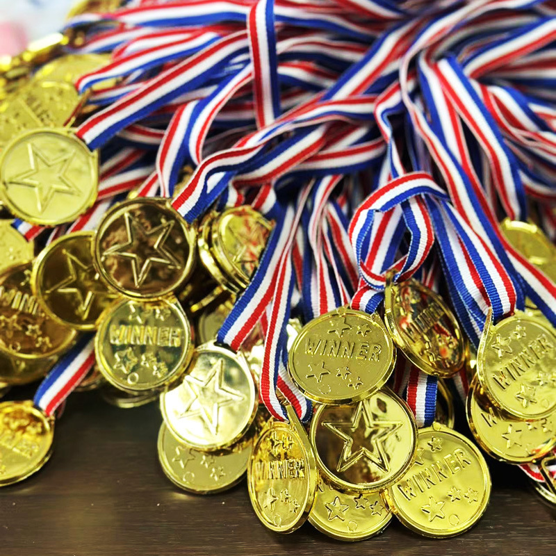 Top pick30/50pcs Golden Plastic Sports And Party Winner Medals - Durable PP Material, Perfect for Game Competitions, Sports, Football, Basketball, Casual And Celebration EventsOpen in new tab.