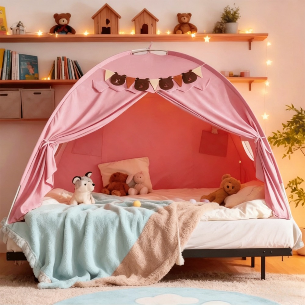 Image of -, Room Net Cover, Equipped With Colorful Flags And A Mesh Double-door Design, Can Large-sized Mattresses, Suitable For Bedrooms And Reading Corners.