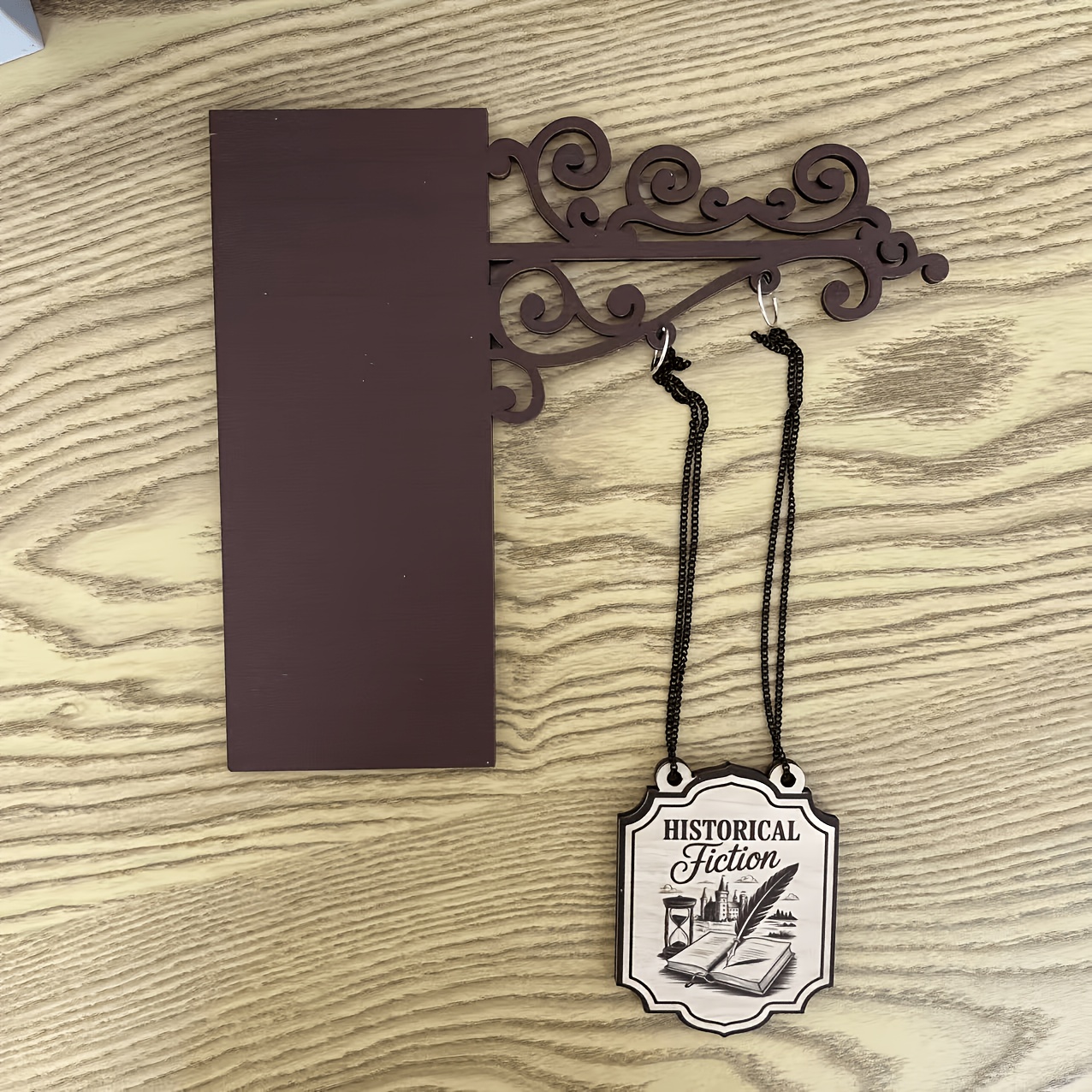 TEMU 2d Flat - Wooden Plaque, Comic Book Type Organizer, To-read Library Divider, Historical Fiction, Book Lover Decor, Book Gift, Book Organizer