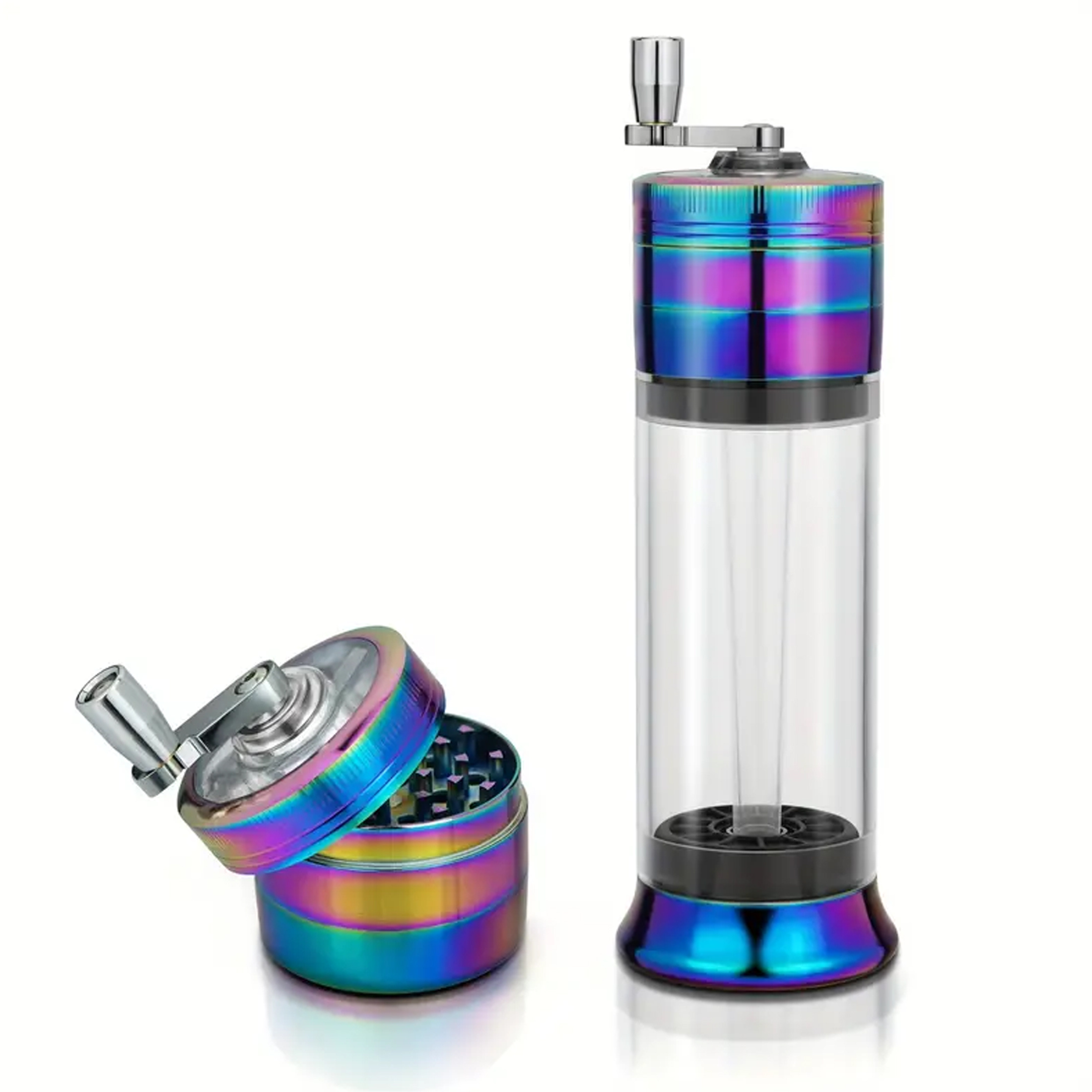 1 Set, Hand-crank Grinder | Convenient for Grinding and Storage, Large Size 110mm Pre-rolled Cone, Easy To Fill, Suitable for Friends, Birthday and Holiday Gifts, Made of Paper and Zinc Alloy