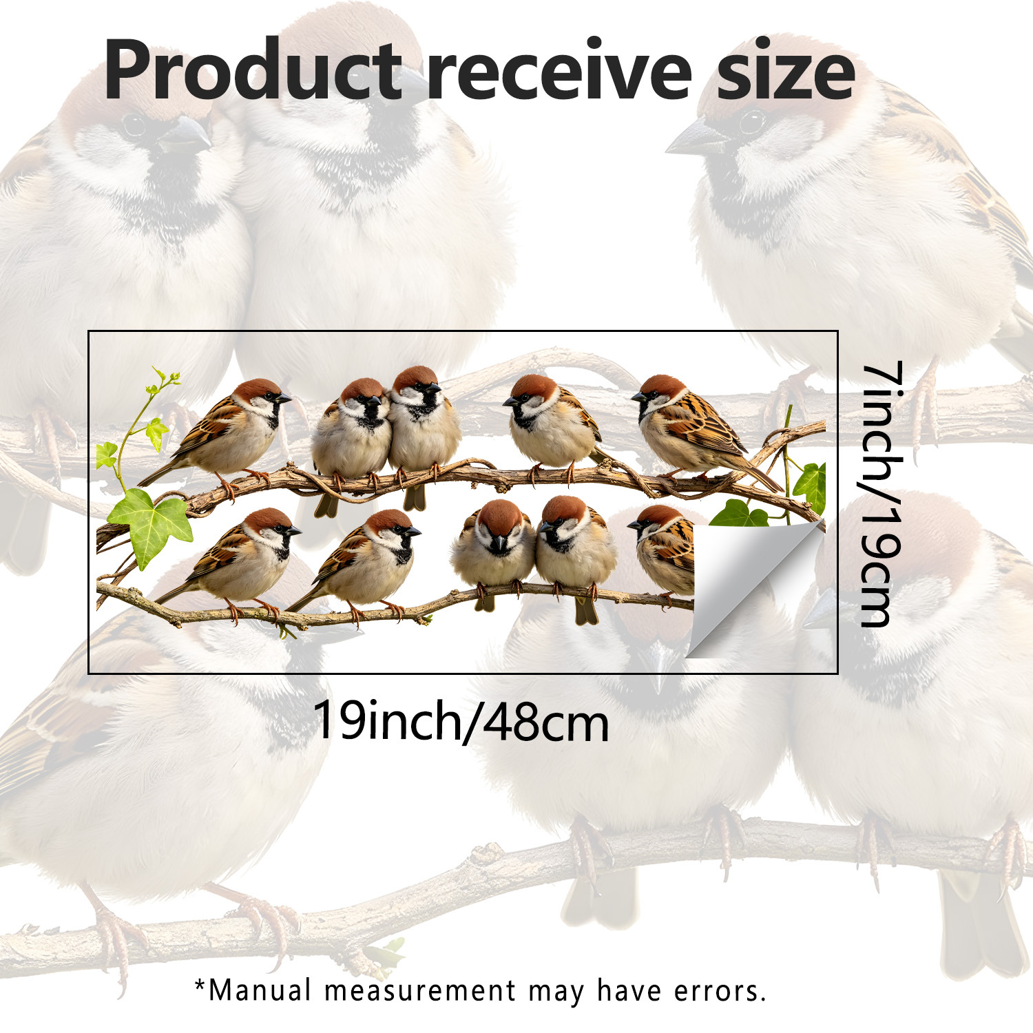 TEMU 1pc Sparrow Branch Window Sticker, Simulation Sparrow Sticker, Kitchen Balcony Window Decoration, Pvc Electrostatic Sticker, Reusable, Balcony