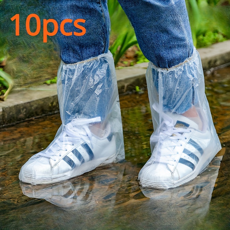 10pcs/pack Transparent Sand-proof Shoe Covers, Suitable For Cleaning And Outdoor Use In