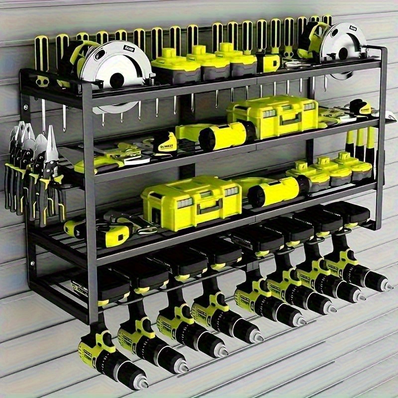 1    metal wall mounted tool organizer rack designed for garages featuring a yellow and   scheme   with holders for screwdrivers and   a perfect gift for fathers day for the man   storage racks